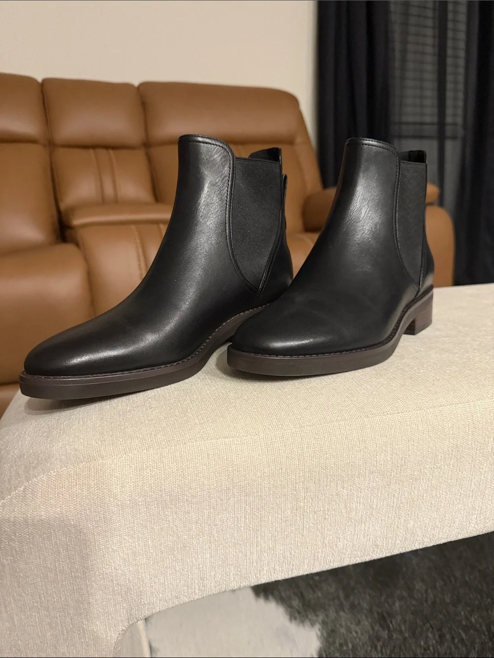 Cole Haan Black Leather Chelsea Ankle Boots